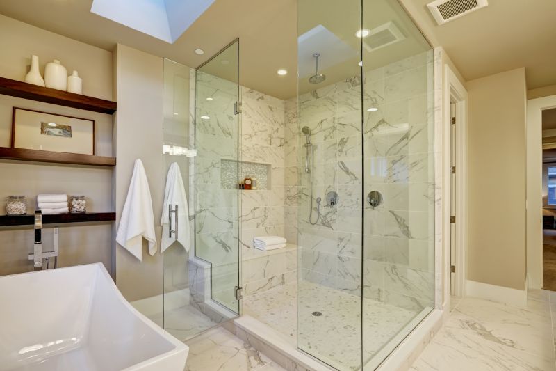 Elegant Shower with Custom Tile Work